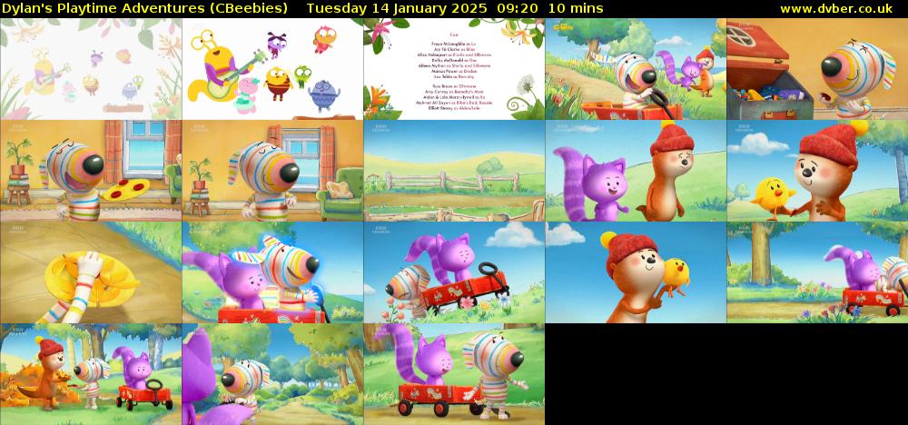 Dylan's Playtime Adventures (CBeebies) Tuesday 14 January 2025 09:20 - 09:30