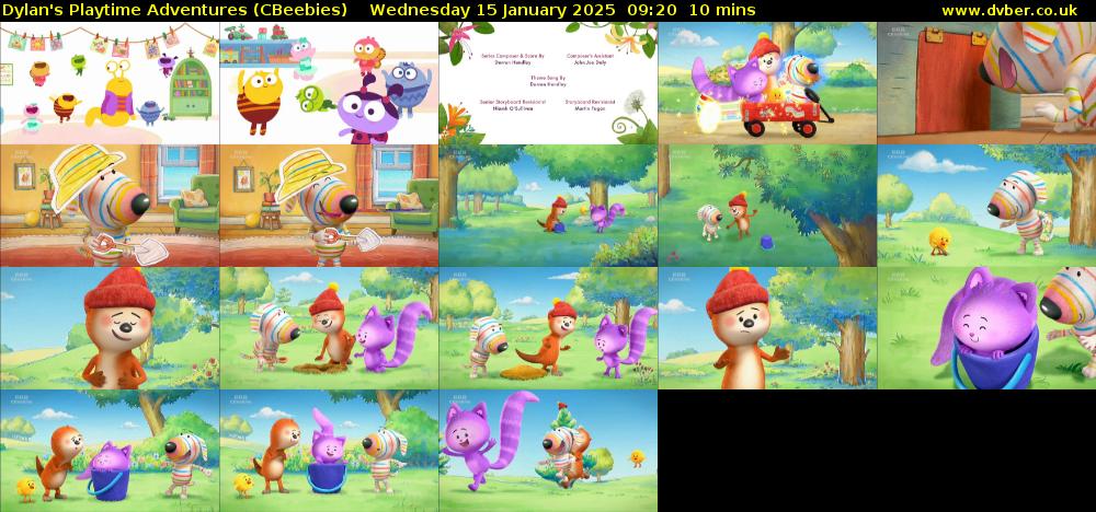 Dylan's Playtime Adventures (CBeebies) Wednesday 15 January 2025 09:20 - 09:30