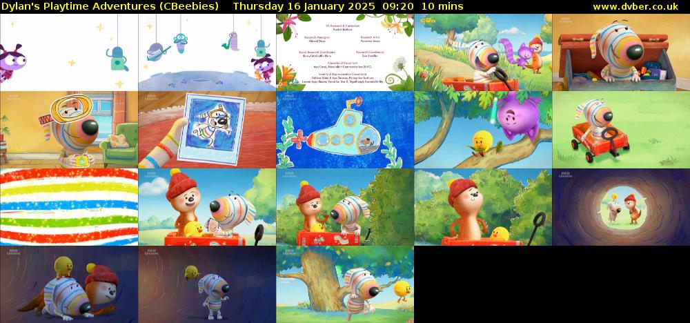 Dylan's Playtime Adventures (CBeebies) Thursday 16 January 2025 09:20 - 09:30