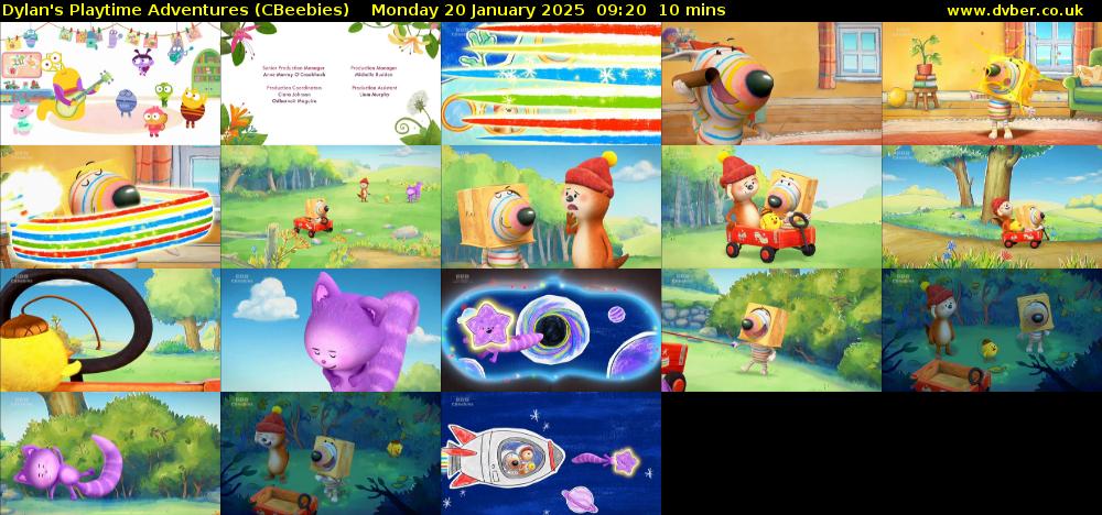 Dylan's Playtime Adventures (CBeebies) Monday 20 January 2025 09:20 - 09:30