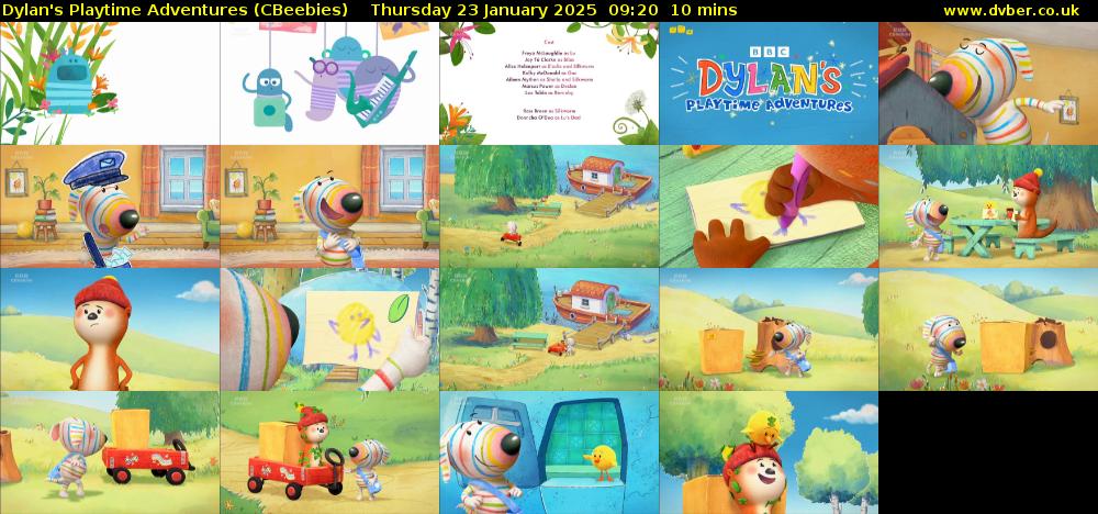 Dylan's Playtime Adventures (CBeebies) Thursday 23 January 2025 09:20 - 09:30
