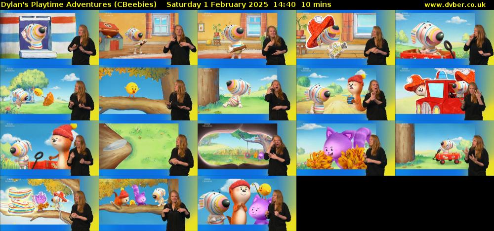 Dylan's Playtime Adventures (CBeebies) Saturday 1 February 2025 14:40 - 14:50