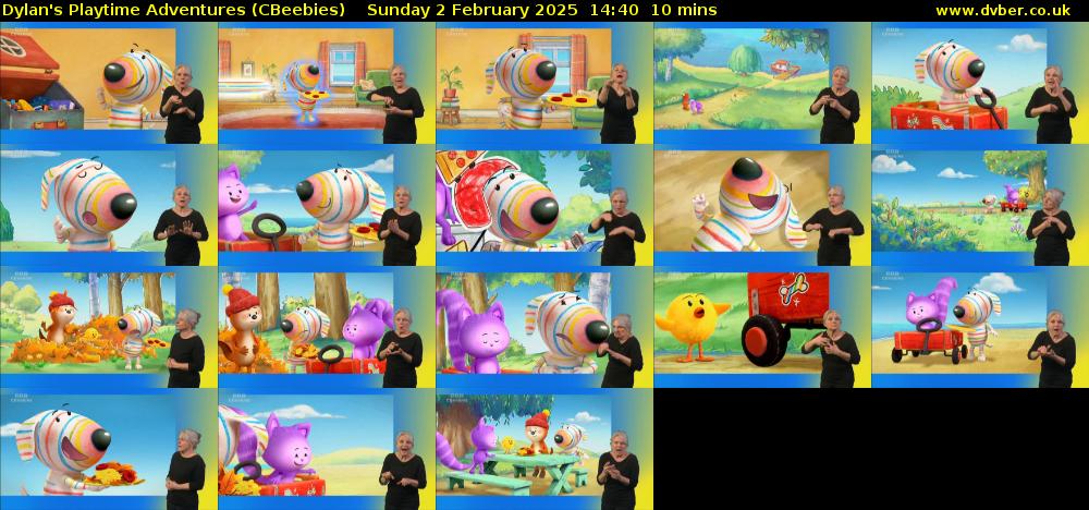 Dylan's Playtime Adventures (CBeebies) Sunday 2 February 2025 14:40 - 14:50