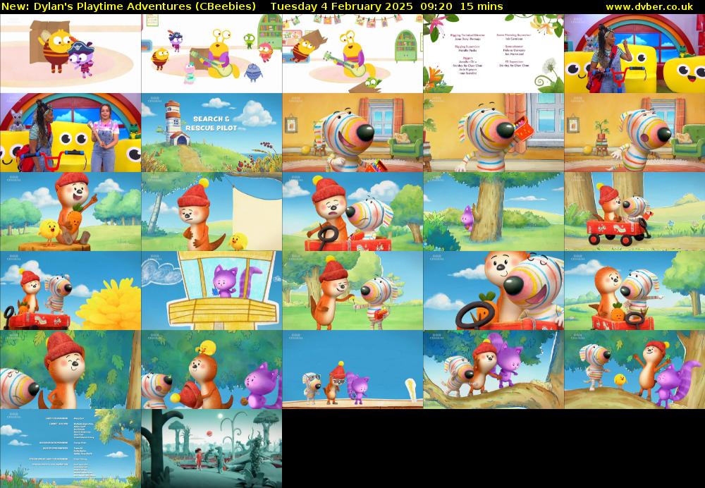 Dylan's Playtime Adventures (CBeebies) Tuesday 4 February 2025 09:20 - 09:35