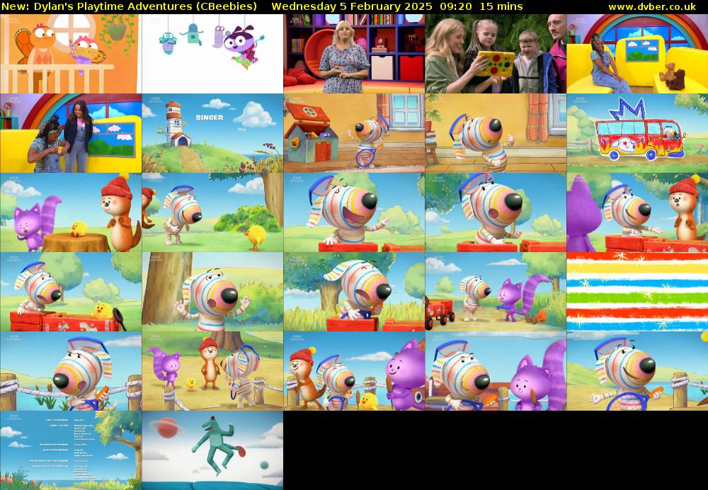 Dylan's Playtime Adventures (CBeebies) Wednesday 5 February 2025 09:20 - 09:35