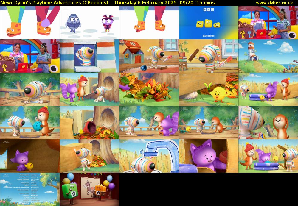 Dylan's Playtime Adventures (CBeebies) Thursday 6 February 2025 09:20 - 09:35
