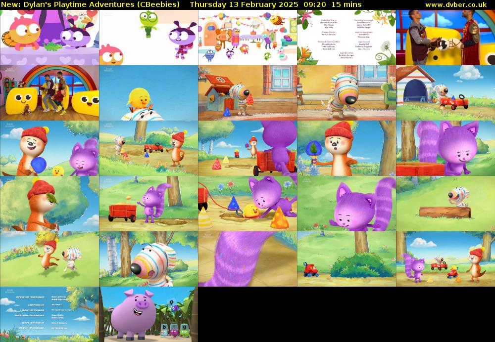 Dylan's Playtime Adventures (CBeebies) Thursday 13 February 2025 09:20 - 09:35