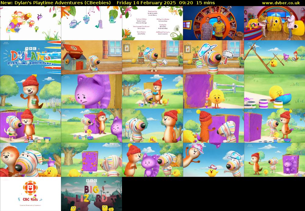 Dylan's Playtime Adventures (CBeebies) Friday 14 February 2025 09:20 - 09:35