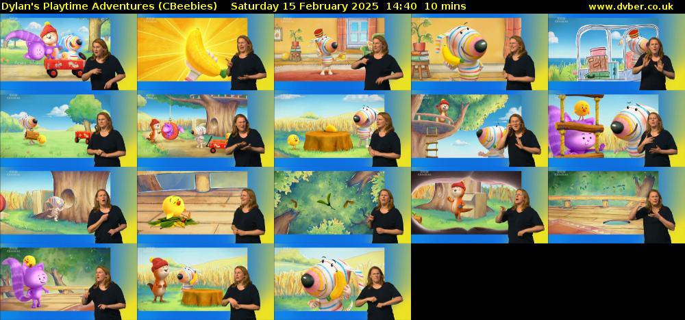 Dylan's Playtime Adventures (CBeebies) Saturday 15 February 2025 14:40 - 14:50