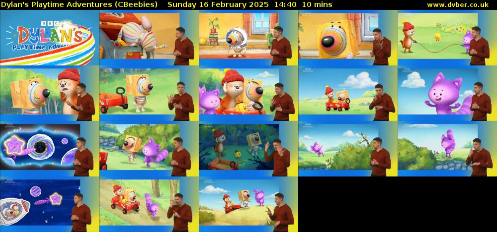 Dylan's Playtime Adventures (CBeebies) Sunday 16 February 2025 14:40 - 14:50