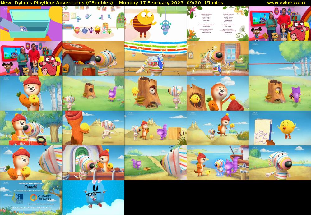 Dylan's Playtime Adventures (CBeebies) Monday 17 February 2025 09:20 - 09:35