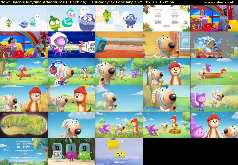 Dylan's Playtime Adventures (CBeebies) Thursday 27 February 2025 09:20 - 09:35
