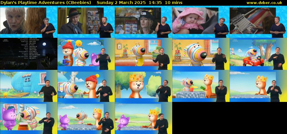 Dylan's Playtime Adventures (CBeebies) Sunday 2 March 2025 14:35 - 14:45