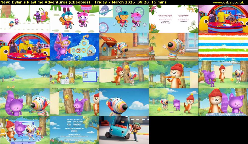 Dylan's Playtime Adventures (CBeebies) Friday 7 March 2025 09:20 - 09:35