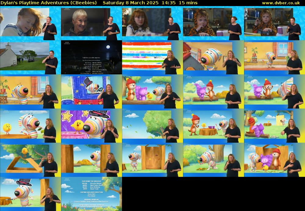 Dylan's Playtime Adventures (CBeebies) Saturday 8 March 2025 14:35 - 14:50