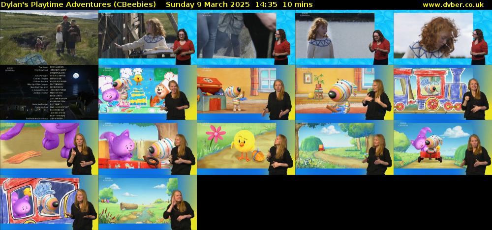 Dylan's Playtime Adventures (CBeebies) Sunday 9 March 2025 14:35 - 14:45