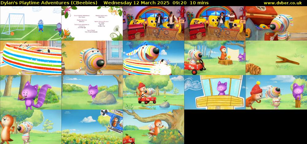 Dylan's Playtime Adventures (CBeebies) Wednesday 12 March 2025 09:20 - 09:30