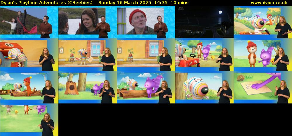 Dylan's Playtime Adventures (CBeebies) Sunday 16 March 2025 14:35 - 14:45