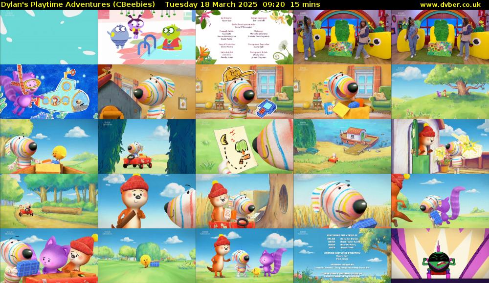 Dylan's Playtime Adventures (CBeebies) Tuesday 18 March 2025 09:20 - 09:35