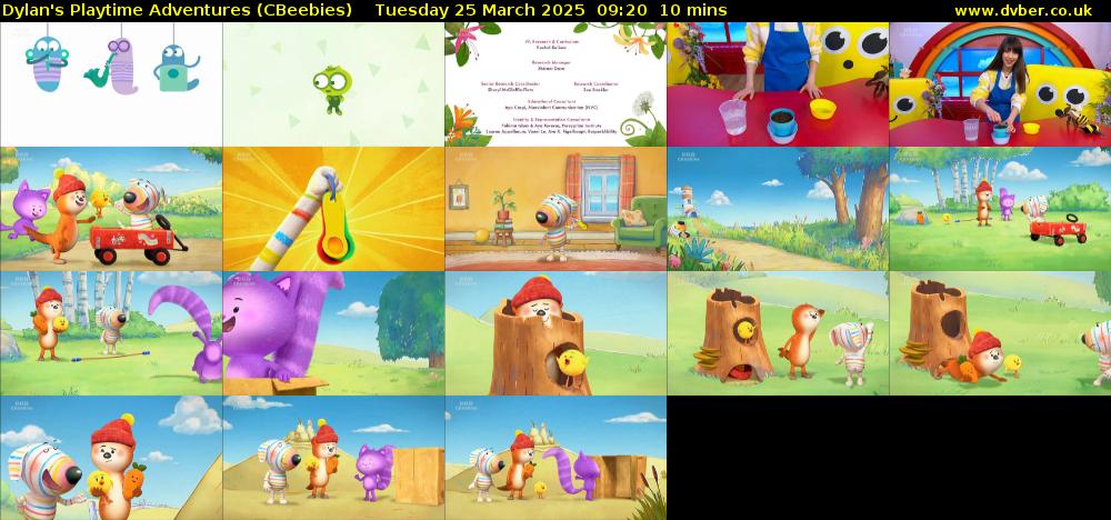 Dylan's Playtime Adventures (CBeebies) Tuesday 25 March 2025 09:20 - 09:30