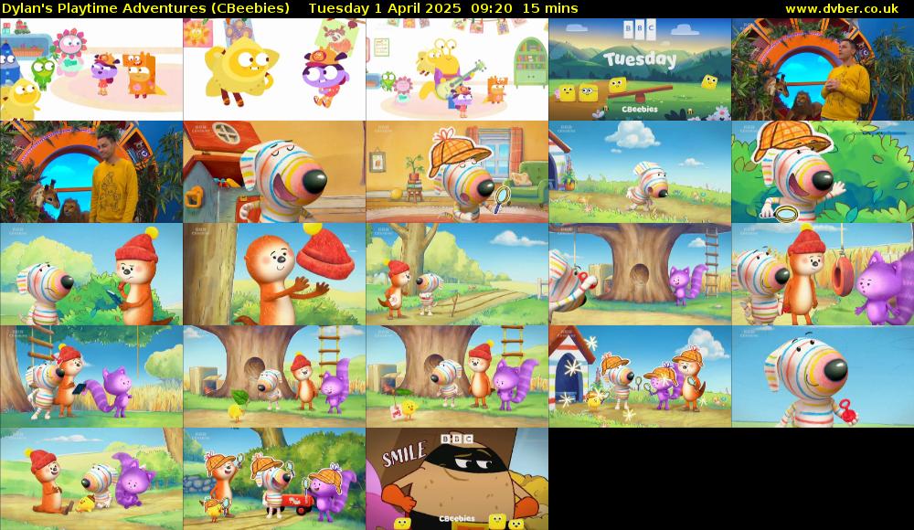 Dylan's Playtime Adventures (CBeebies) Tuesday 1 April 2025 09:20 - 09:35