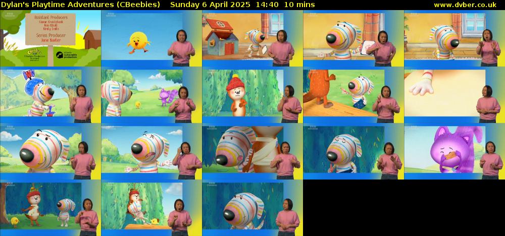 Dylan's Playtime Adventures (CBeebies) Sunday 6 April 2025 14:40 - 14:50