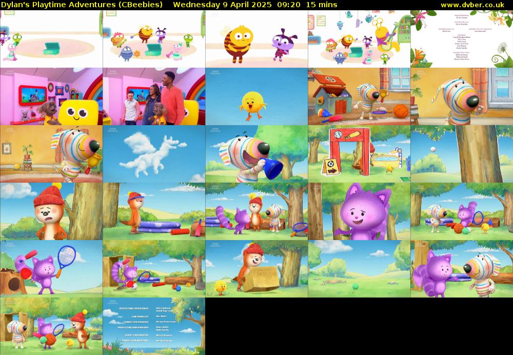 Dylan's Playtime Adventures (CBeebies) Wednesday 9 April 2025 09:20 - 09:35