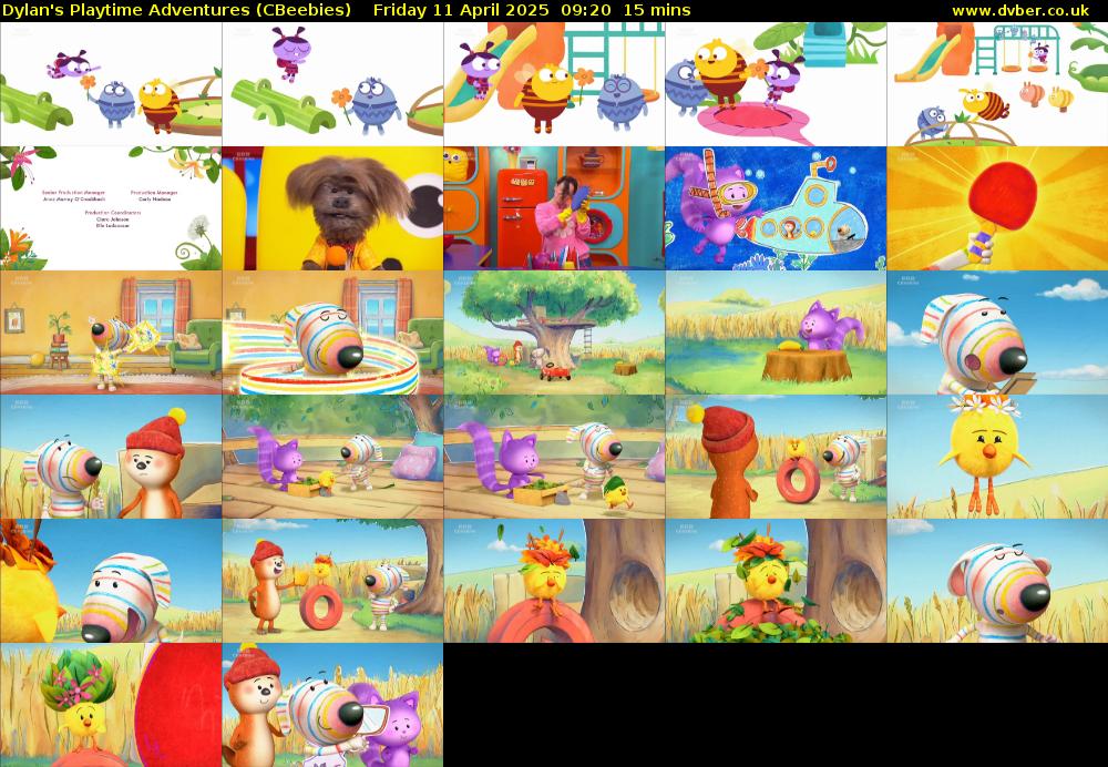Dylan's Playtime Adventures (CBeebies) Friday 11 April 2025 09:20 - 09:35