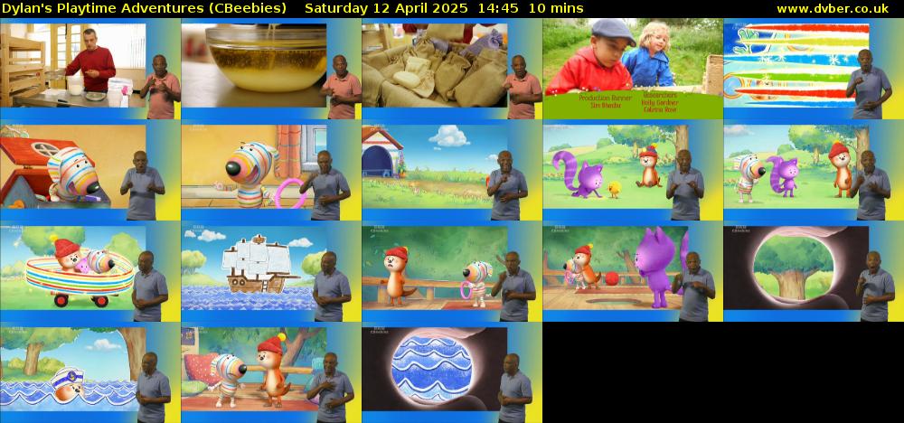 Dylan's Playtime Adventures (CBeebies) Saturday 12 April 2025 14:45 - 14:55