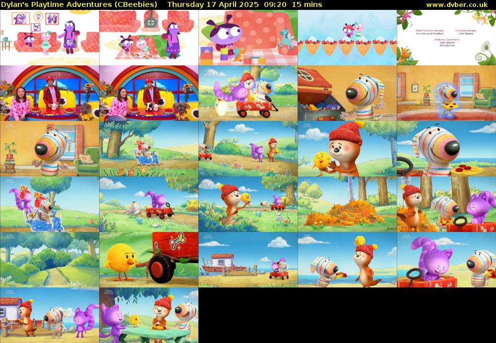 Dylan's Playtime Adventures (CBeebies) Thursday 17 April 2025 09:20 - 09:35