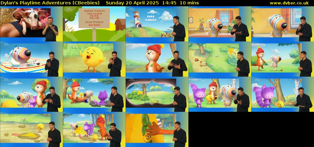 Dylan's Playtime Adventures (CBeebies) Sunday 20 April 2025 14:45 - 14:55