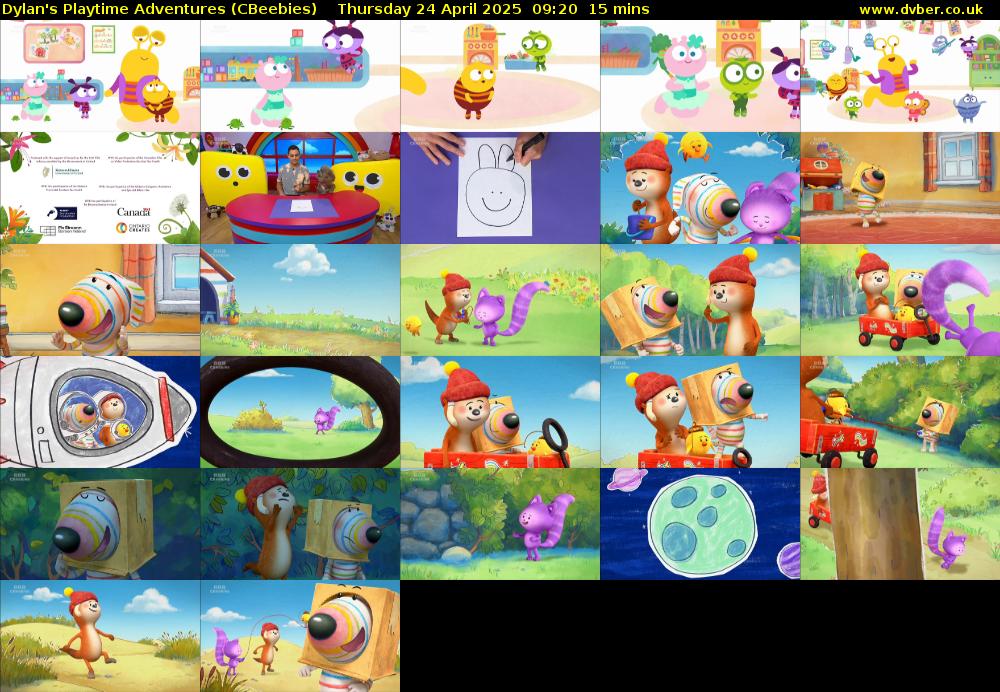 Dylan's Playtime Adventures (CBeebies) Thursday 24 April 2025 09:20 - 09:35