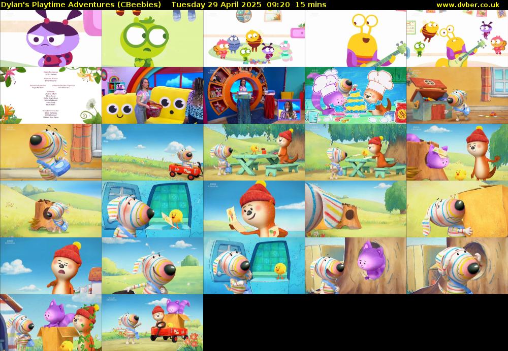 Dylan's Playtime Adventures (CBeebies) Tuesday 29 April 2025 09:20 - 09:35