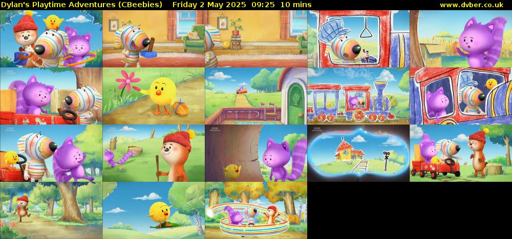 Dylan's Playtime Adventures (CBeebies) Friday 2 May 2025 09:25 - 09:35