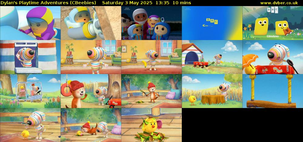 Dylan's Playtime Adventures (CBeebies) Saturday 3 May 2025 13:35 - 13:45