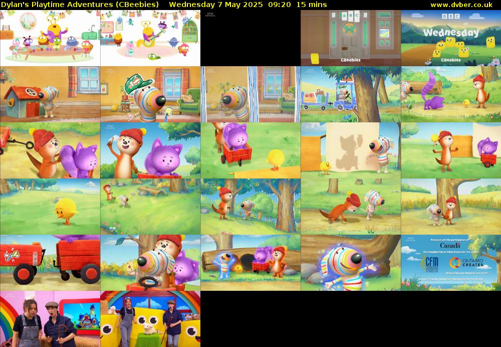Dylan's Playtime Adventures (CBeebies) Wednesday 7 May 2025 09:20 - 09:35