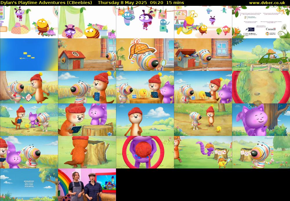 Dylan's Playtime Adventures (CBeebies) Thursday 8 May 2025 09:20 - 09:35