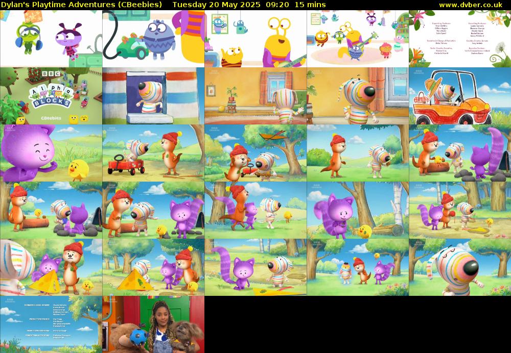 Dylan's Playtime Adventures (CBeebies) Tuesday 20 May 2025 09:20 - 09:35