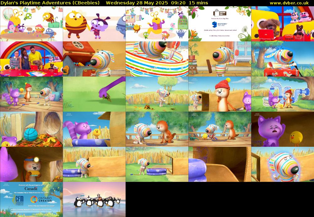 Dylan's Playtime Adventures (CBeebies) Wednesday 28 May 2025 09:20 - 09:35