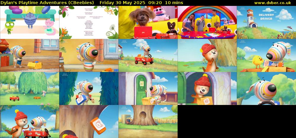 Dylan's Playtime Adventures (CBeebies) Friday 30 May 2025 09:20 - 09:30