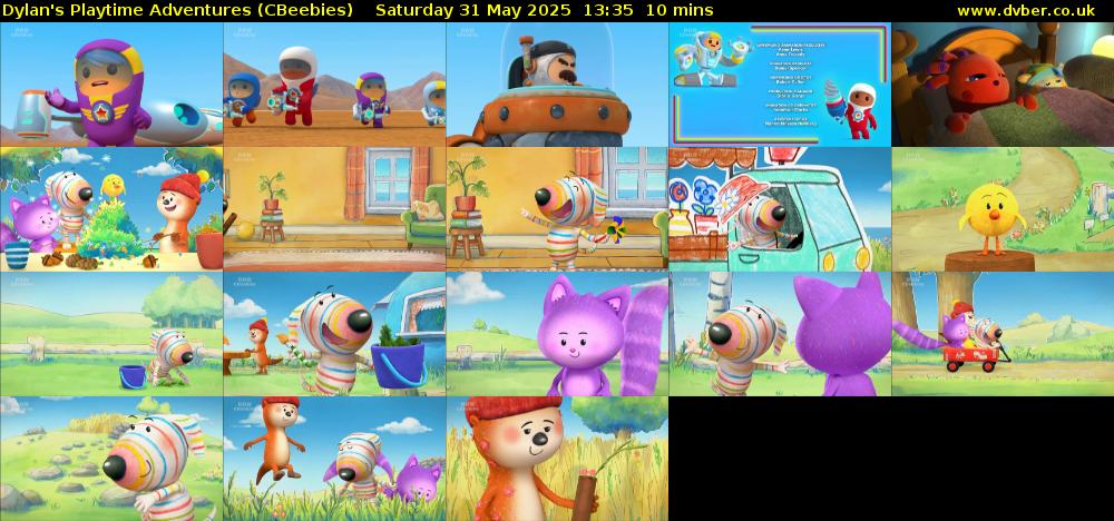 Dylan's Playtime Adventures (CBeebies) Saturday 31 May 2025 13:35 - 13:45