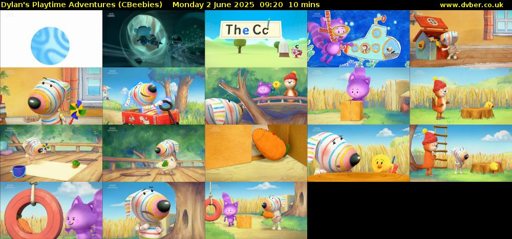 Dylan's Playtime Adventures (CBeebies) Monday 2 June 2025 09:20 - 09:30