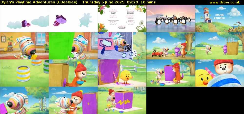 Dylan's Playtime Adventures (CBeebies) Thursday 5 June 2025 09:20 - 09:30
