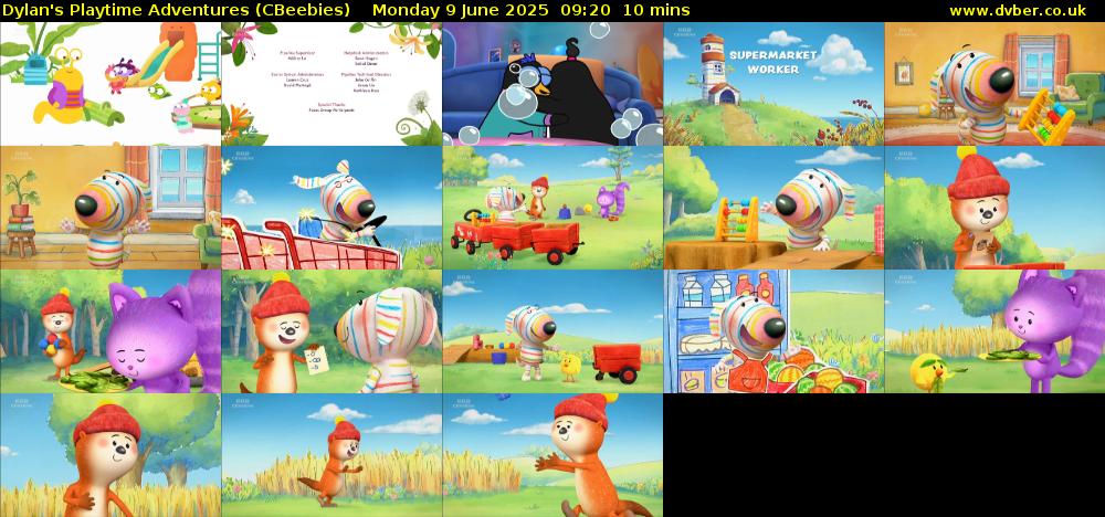 Dylan's Playtime Adventures (CBeebies) Monday 9 June 2025 09:20 - 09:30