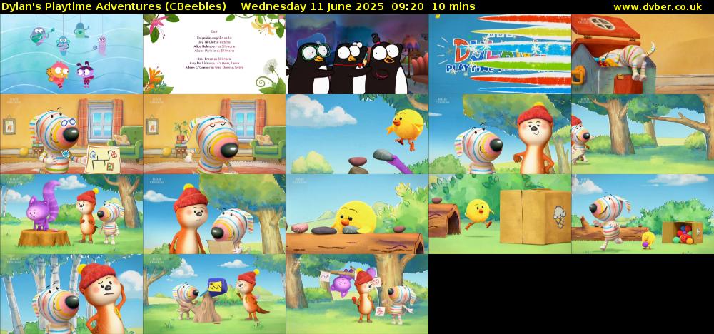 Dylan's Playtime Adventures (CBeebies) Wednesday 11 June 2025 09:20 - 09:30