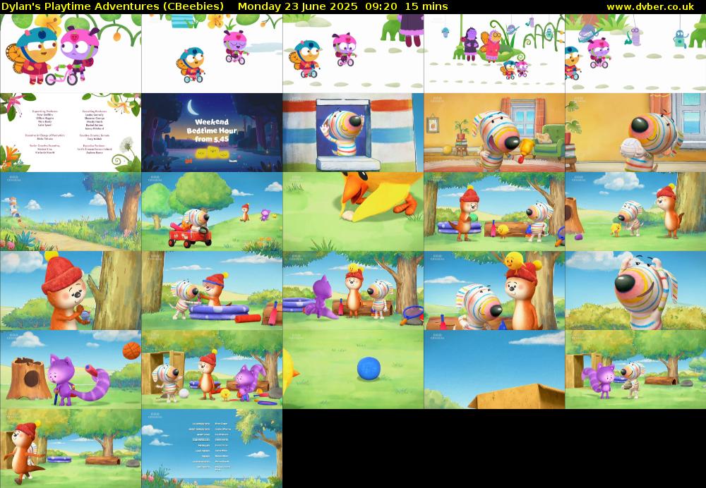 Dylan's Playtime Adventures (CBeebies) Monday 23 June 2025 09:20 - 09:35