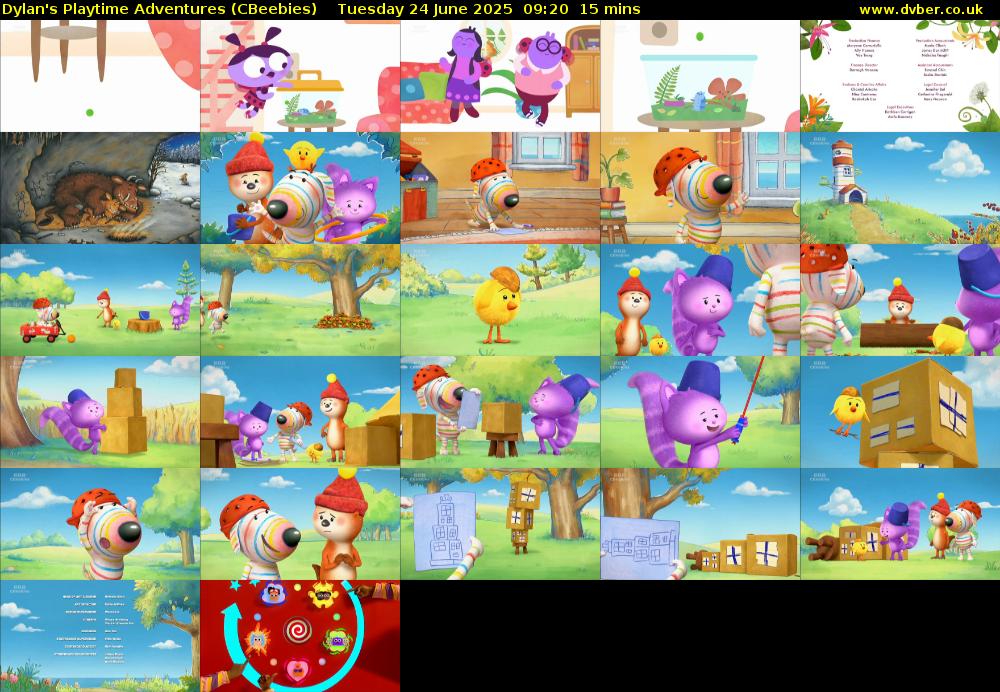 Dylan's Playtime Adventures (CBeebies) Tuesday 24 June 2025 09:20 - 09:35