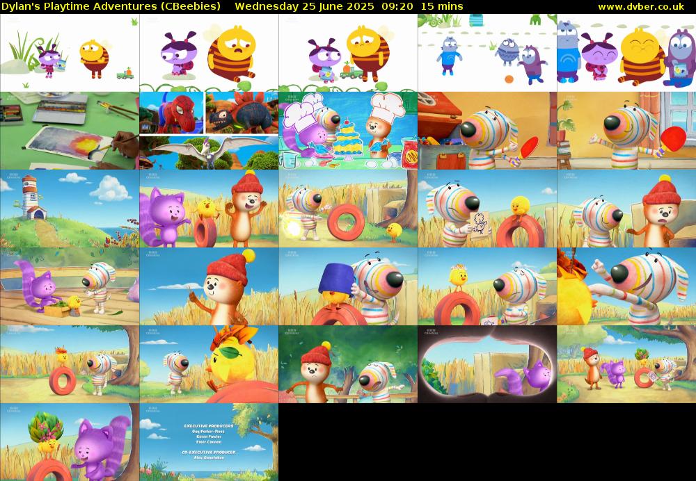 Dylan's Playtime Adventures (CBeebies) Wednesday 25 June 2025 09:20 - 09:35