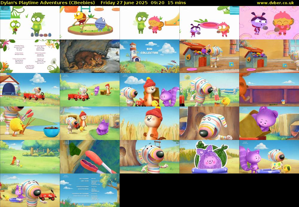 Dylan's Playtime Adventures (CBeebies) Friday 27 June 2025 09:20 - 09:35