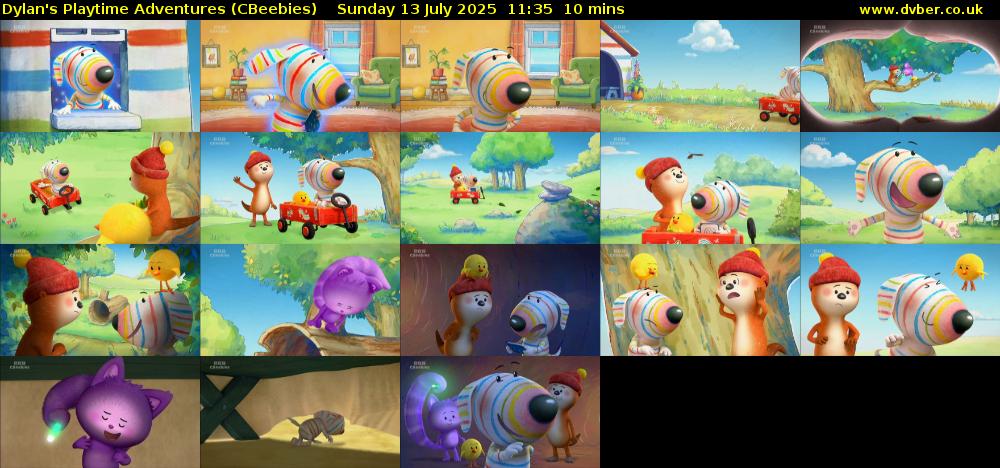 Dylan's Playtime Adventures (CBeebies) Sunday 13 July 2025 11:35 - 11:45